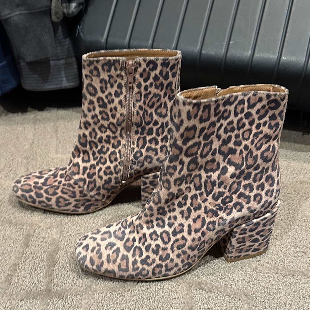 Free People Nicola Boot Leopard Block Heel